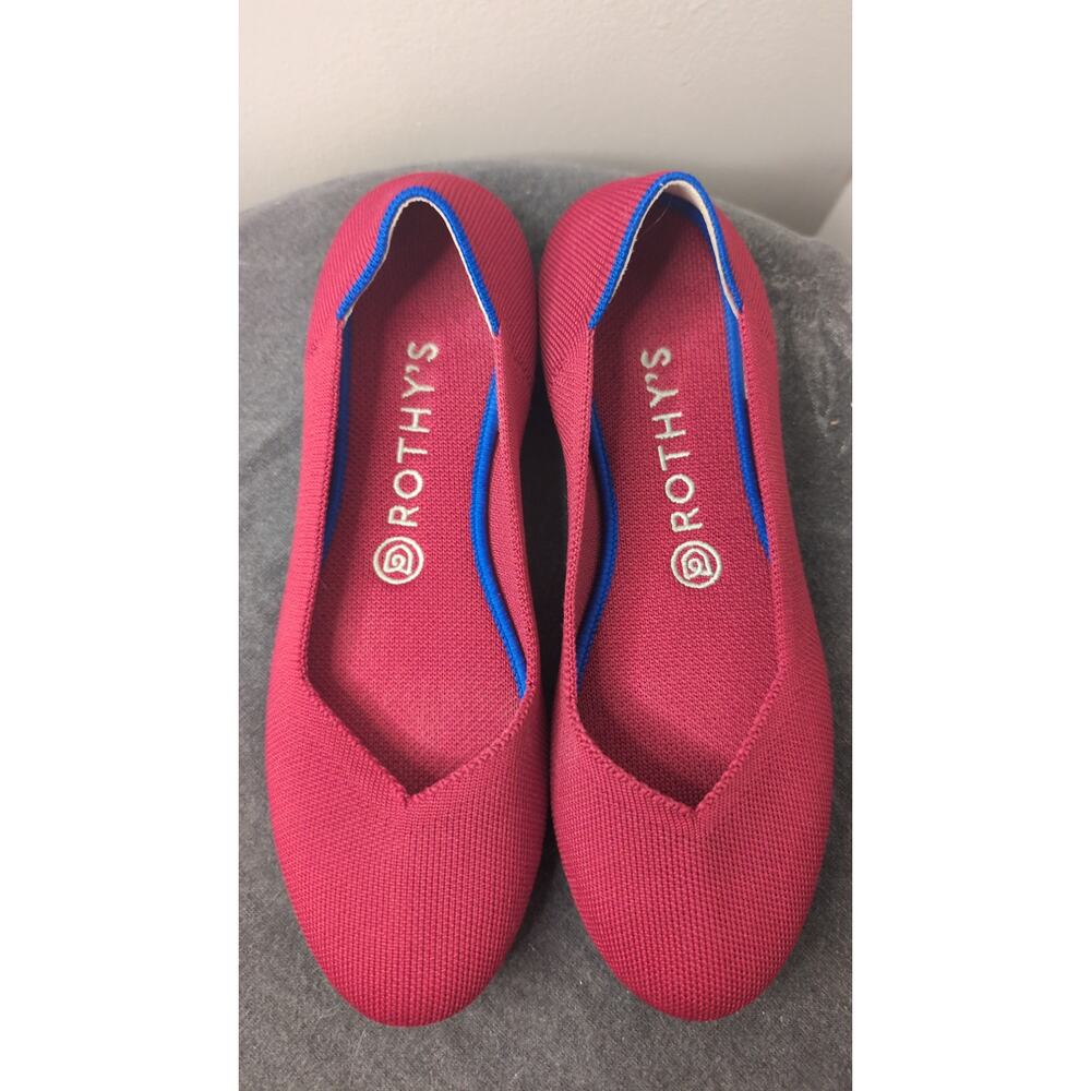 Rothy’s The Flat red Knit Ballet Flats Womens 8 Comfortable Washable - Picture 2 of 10